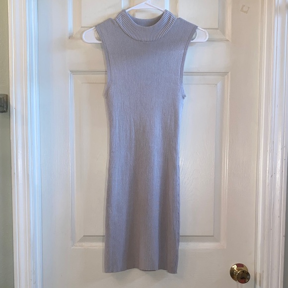 Forever 21 Sleeveless Knit Ribbed Mini Dress - Light Gray NWoTs - Picture 3 of 10